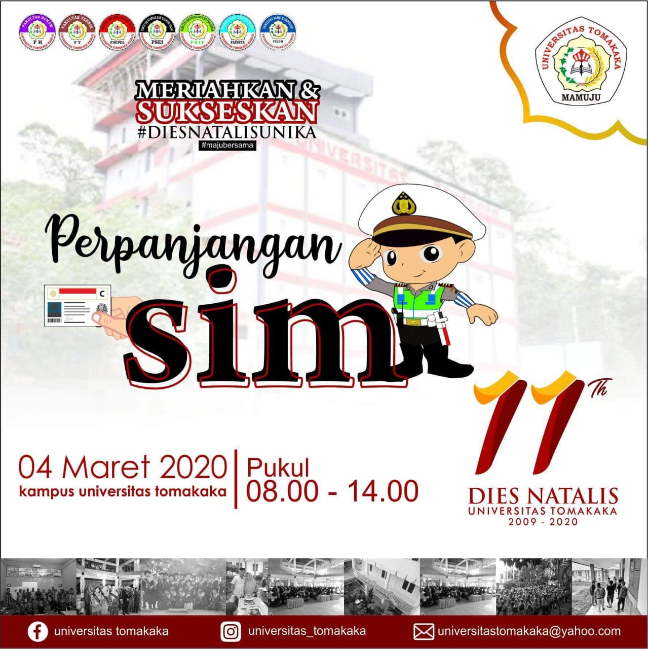 Jelang Dies Natalis ke XI Universitas Tomakaka Gelar Perpanjangan SIM