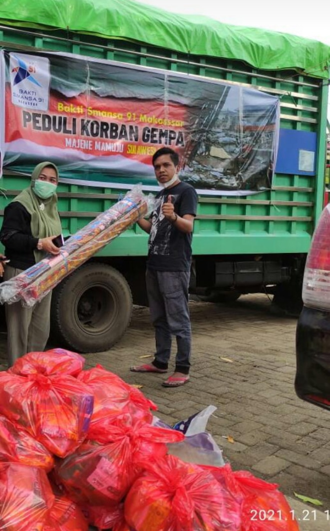 Bakti Smansa Makassar 91 Peduli Korban Gempa Sulbar
