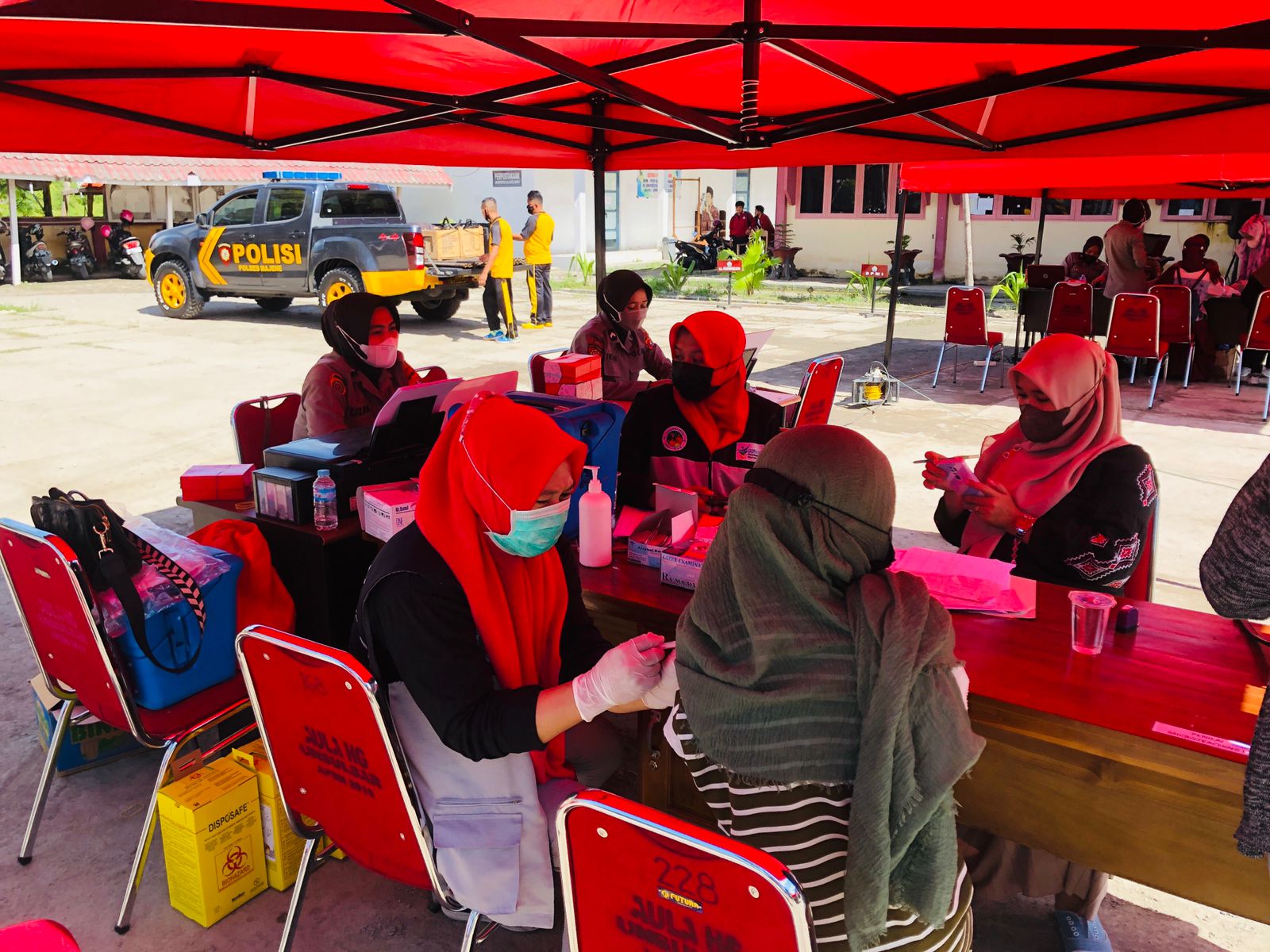 Kapolres Majene Tinjau Vaksinasi Mahasiswa Unsulbar