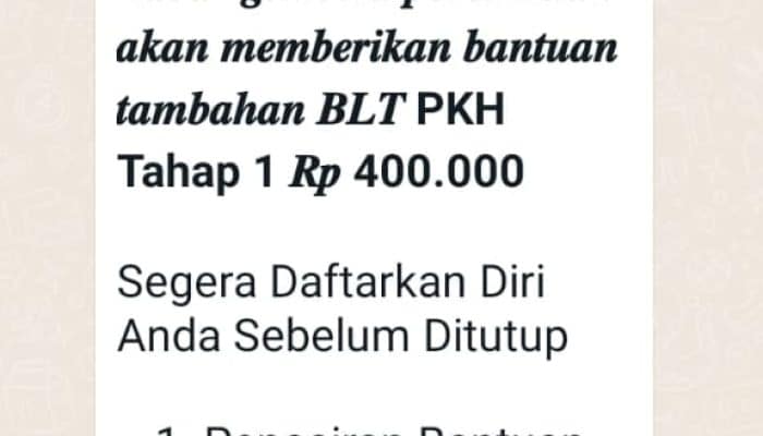 CEK FAKTA: Bantuan BLT PKH Tahap 1 Keluar, Segera Daftar, Ini Faktanya